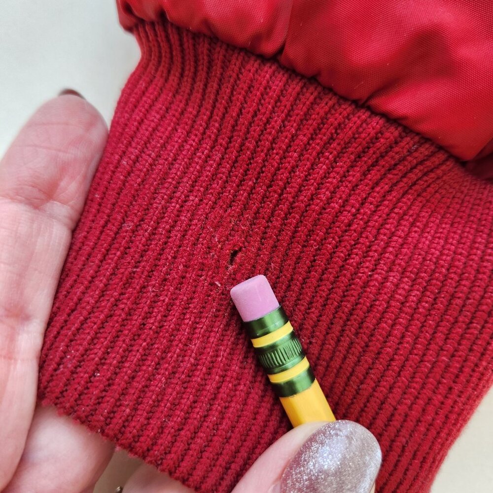 Vintage Eddie Bauer Red Down Quilted Pullover Jacket Canada Patch 80's Cabincore - Picture 8 of 12